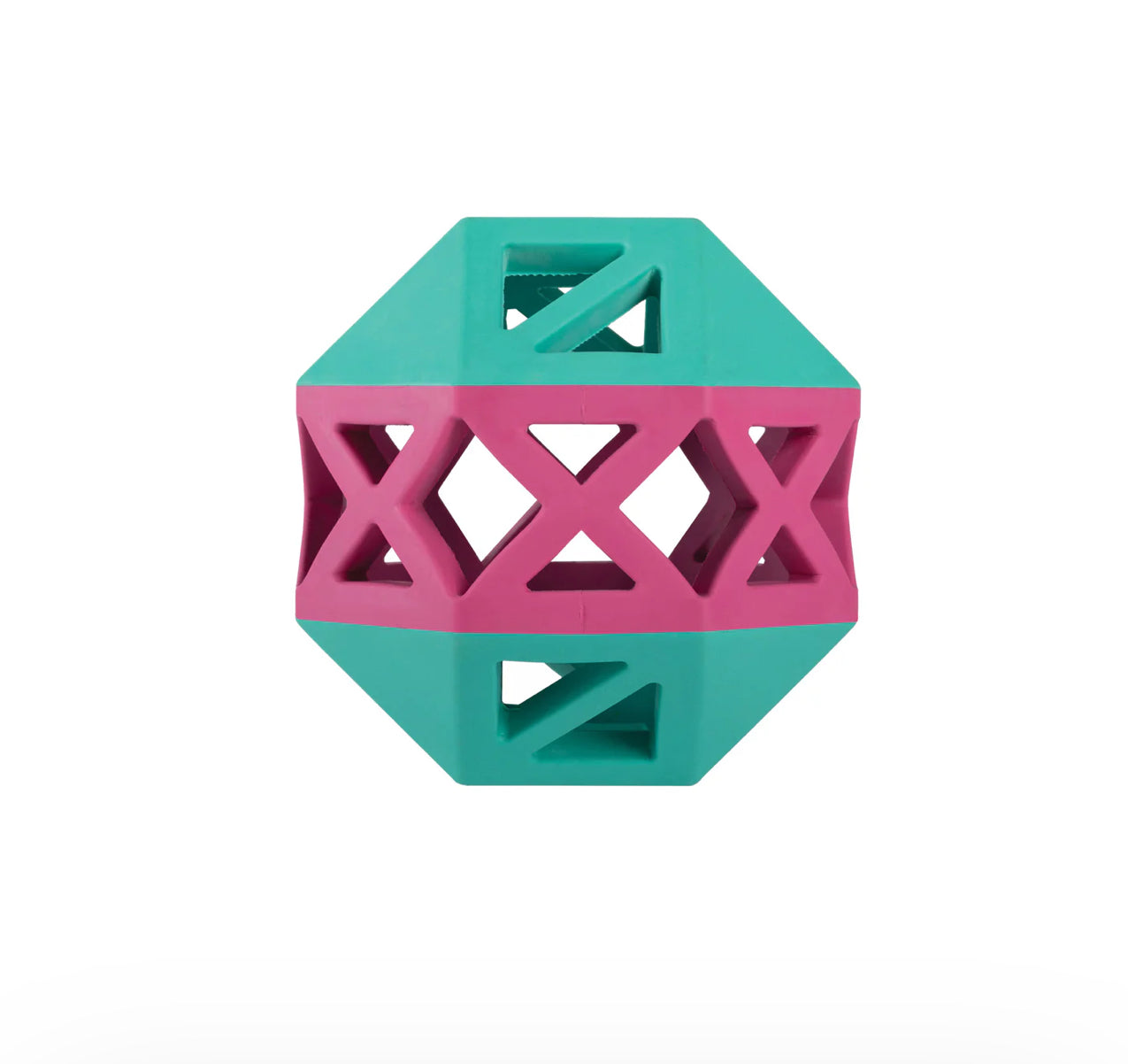 PetShop by Fringe Studio Turquoise/Hot Pink This Is How I Roll Rubber Dog Toy