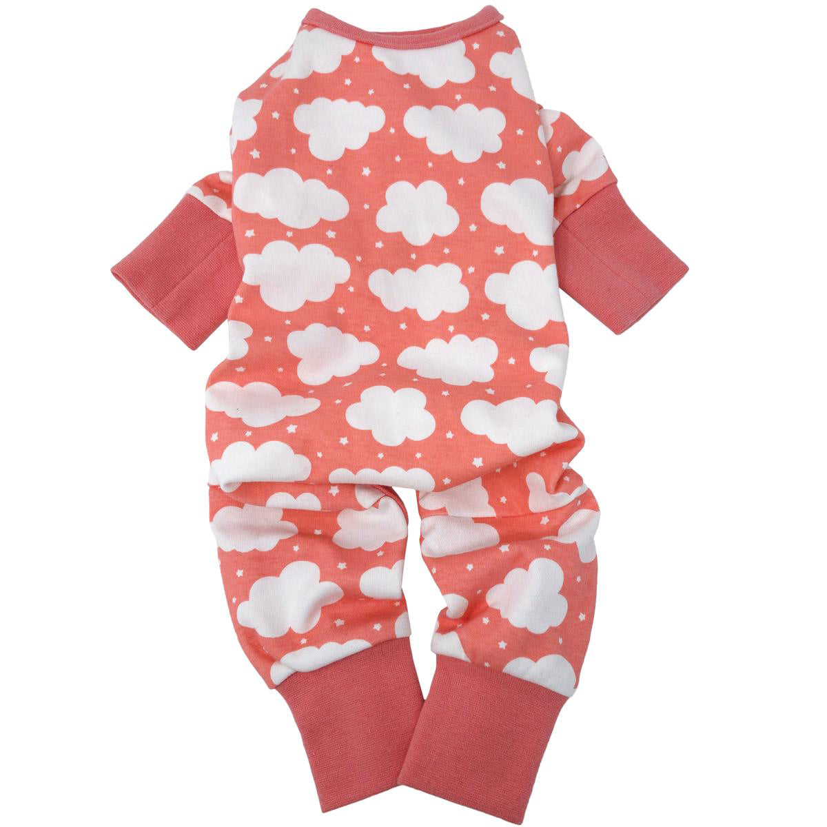 Dog Pajamas - Fluffy Clouds - Coral