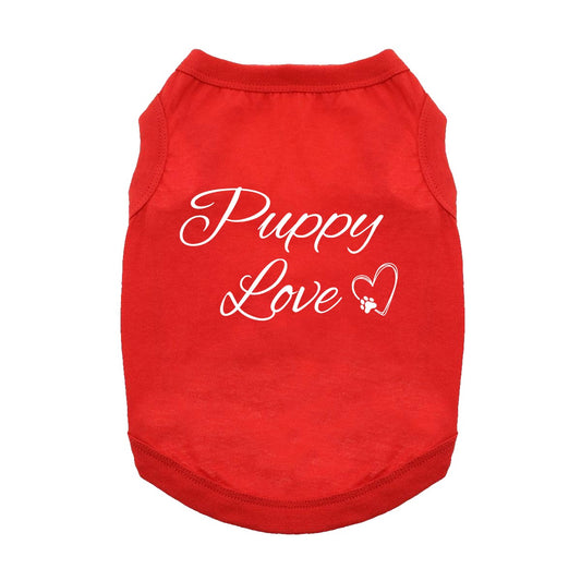 Puppy Love Dog Shirt - Flame Scarlet Red