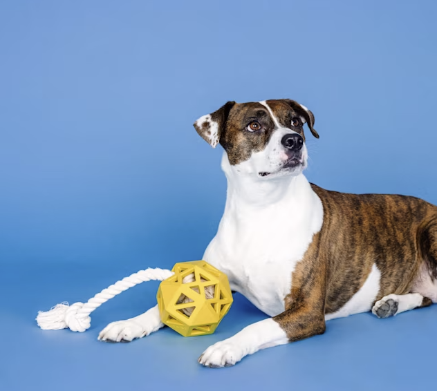 PetShop by Fringe Studio Yellow Pull My Way Rubber Dog Toy